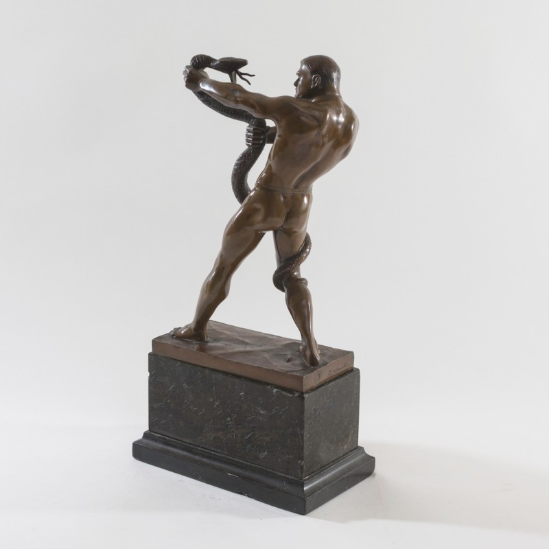 German sculptures,Bronze Man Wrestling Snake sculpture